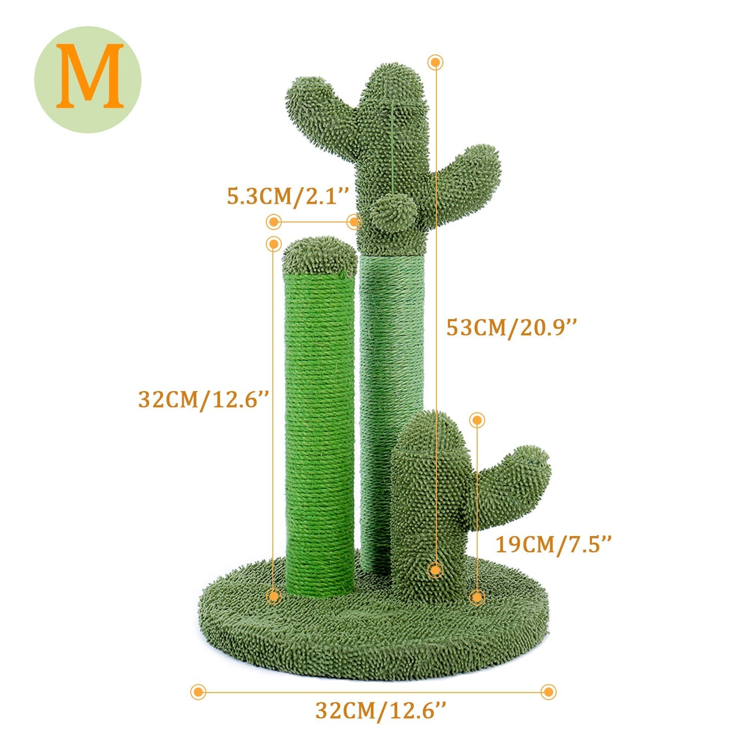 HKM-0555581 Plush Cat Scratching and Climbing Cactus Tree - 68CM & 53CM Height Options