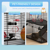 HKM-0555965 31" Hamster Cage with Tube System, Ramps, Wheel, and Deep Glass Base
