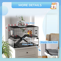 HKM-0555965 31" Hamster Cage with Tube System, Ramps, Wheel, and Deep Glass Base