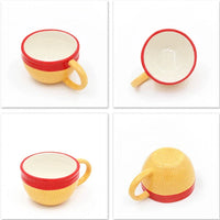 HKM-055699 Ceramic Anime Coffee Cup with Luffy Straw Hat Design, 301-400ml Capacity for Office Use