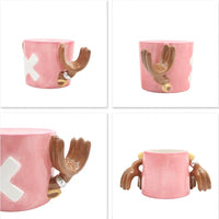 HKM-055699 Ceramic Anime Coffee Cup with Luffy Straw Hat Design, 301-400ml Capacity for Office Use