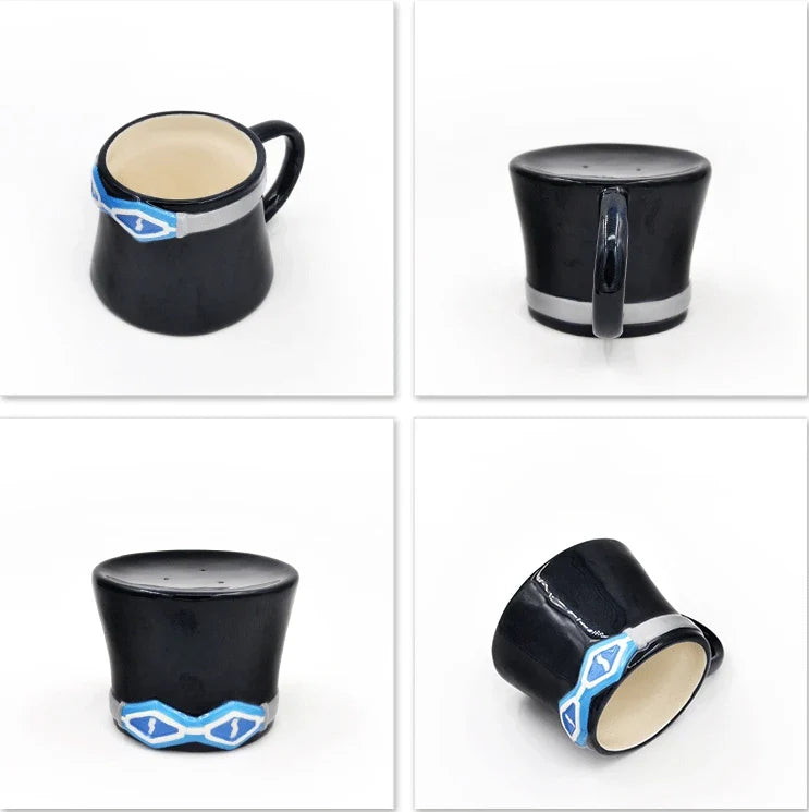 HKM-055699 Ceramic Anime Coffee Cup with Luffy Straw Hat Design, 301-400ml Capacity for Office Use