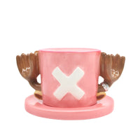 HKM-055699 Ceramic Anime Coffee Cup with Luffy Straw Hat Design, 301-400ml Capacity for Office Use