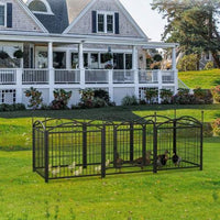HKM-0557757 Indoor Dog Playpen 24 Inch 8 Panel Heavy-Duty Metal with Door, Foldable Safe Space for Pets