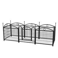 HKM-0557757 Indoor Dog Playpen 24 Inch 8 Panel Heavy-Duty Metal with Door, Foldable Safe Space for Pets