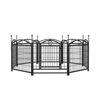 HKM-0557757 Indoor Dog Playpen 24 Inch 8 Panel Heavy-Duty Metal with Door, Foldable Safe Space for Pets