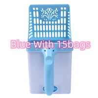 HKM-0557885 Cat Litter Scooper with Attached Waste Bin and 15 Scented Waste Bags - Efficient Cleaning Solution