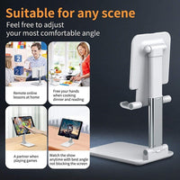 HKM-055827 Multi-Angle Foldable Cell Phone and Tablet Stand with Ergonomic Design and Charging Port Access