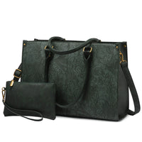 HKM-055827 Stylish Vintage Leather Laptop Tote Bag for Women - Spacious Business Handbag