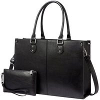 HKM-055827 Stylish Vintage Leather Laptop Tote Bag for Women - Spacious Business Handbag