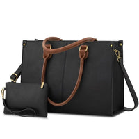 HKM-055827 Stylish Vintage Leather Laptop Tote Bag for Women - Spacious Business Handbag