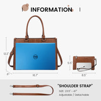 HKM-055827 Stylish Vintage Leather Laptop Tote Bag for Women - Spacious Business Handbag