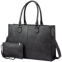 HKM-055827 Stylish Vintage Leather Laptop Tote Bag for Women - Spacious Business Handbag