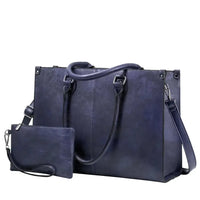 HKM-055827 Stylish Vintage Leather Laptop Tote Bag for Women - Spacious Business Handbag