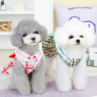 HKM-0558653 Casual Bow Skirt for Pets in Red and Green ¨C Soft Polyester Fabric, Sizes XS to XL