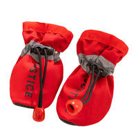 HKM-0558909 Warm Fleece Dog Booties with Anti-Slip Sole for Cold Weather Protects Paws and Keeps Claws Clean