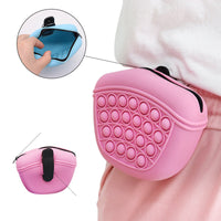 HKM-0559549 Silicone Dog Treat Pouch - Portable Waist Pack for Pet Training, Washable Food Storage with Clip