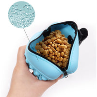HKM-0559549 Silicone Dog Treat Pouch - Portable Waist Pack for Pet Training, Washable Food Storage with Clip