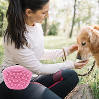 HKM-0559549 Silicone Dog Treat Pouch - Portable Waist Pack for Pet Training, Washable Food Storage with Clip