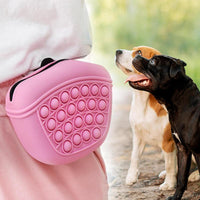 HKM-0559549 Silicone Dog Treat Pouch - Portable Waist Pack for Pet Training, Washable Food Storage with Clip