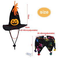 HKM-0559677 Halloween Pet Costume Set with Collar and Witch Hat for Dogs and Cats