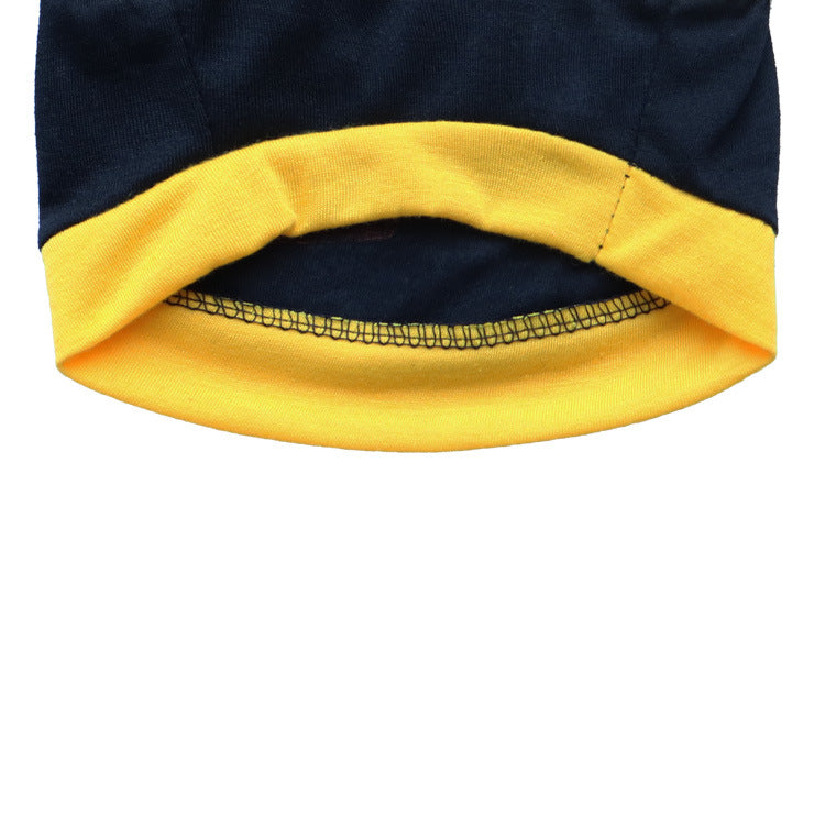 HKM-0560445 Cotton Jersey Printed Sports Vest for Small Dogs in Green and Black with Yellow Edges