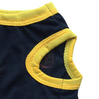 HKM-0560445 Cotton Jersey Printed Sports Vest for Small Dogs in Green and Black with Yellow Edges