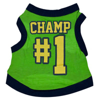 HKM-0560445 Cotton Jersey Printed Sports Vest for Small Dogs in Green and Black with Yellow Edges