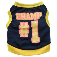 HKM-0560445 Cotton Jersey Printed Sports Vest for Small Dogs in Green and Black with Yellow Edges