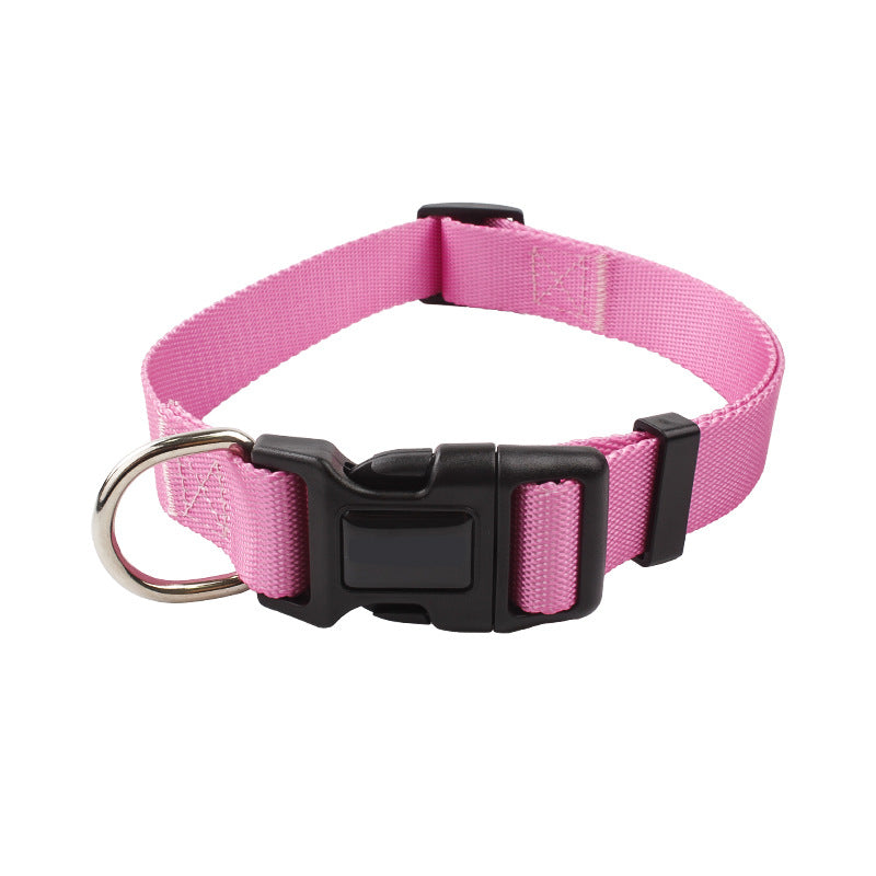 HKM-0561853 Nylon Pet Collar and Traction Rope Set in Vibrant Gradient Colors