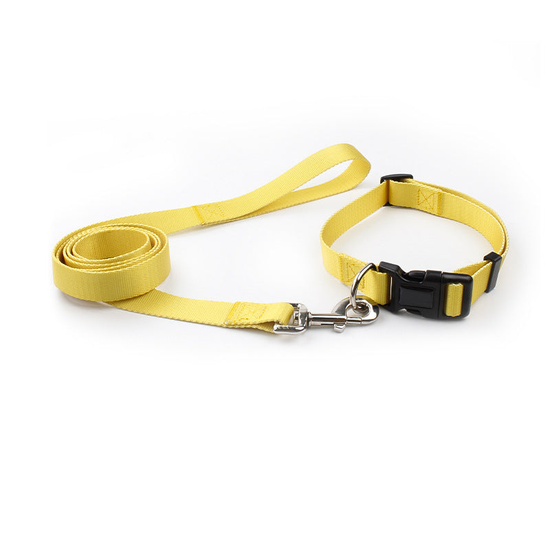 HKM-0561853 Nylon Pet Collar and Traction Rope Set in Vibrant Gradient Colors