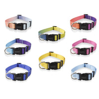 HKM-0561853 Nylon Pet Collar and Traction Rope Set in Vibrant Gradient Colors