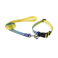 HKM-0561853 Nylon Pet Collar and Traction Rope Set in Vibrant Gradient Colors