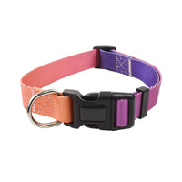 HKM-0561853 Nylon Pet Collar and Traction Rope Set in Vibrant Gradient Colors