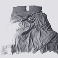 HKM-056275 Washed Linen Duvet Cover - Antibacterial and Sweat-Absorbent Gray Pure Linen Sheet