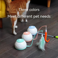 HKM-0562877 Smart Electric Cat Turntable Toy with Adjustable Speed and LED Light