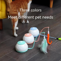 HKM-0562877 Smart Electric Cat Turntable Toy with Adjustable Speed and LED Light