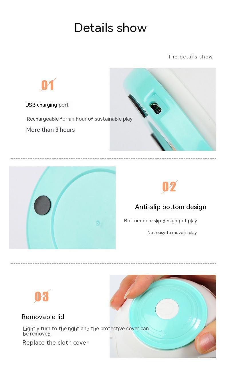 HKM-0562877 Smart Electric Cat Turntable Toy with Adjustable Speed and LED Light