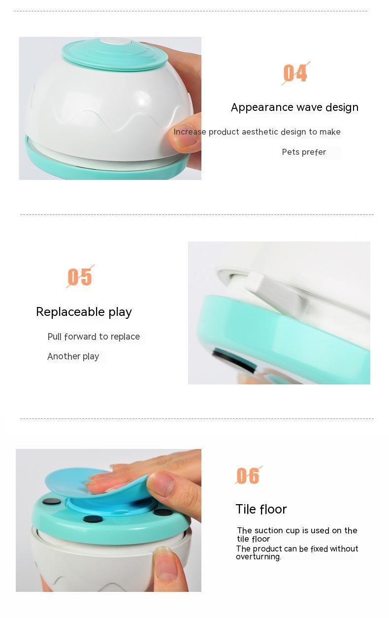 HKM-0562877 Smart Electric Cat Turntable Toy with Adjustable Speed and LED Light