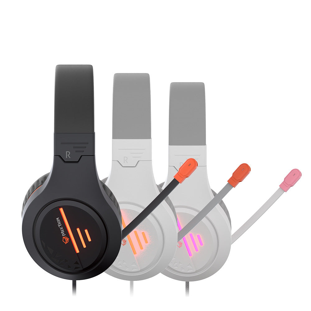 HKM-056339 Lightweight Backlit Wired Gaming Headset with Noise Reduction Microphone and Adjustable Headband