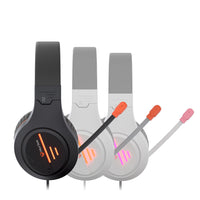HKM-056339 Lightweight Backlit Wired Gaming Headset with Noise Reduction Microphone and Adjustable Headband