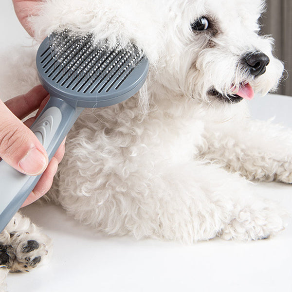 HKM-0563645 Self-Cleaning Slicker Brush for Cats and Small to Medium Dogs - Eco-Friendly Grooming Tool
