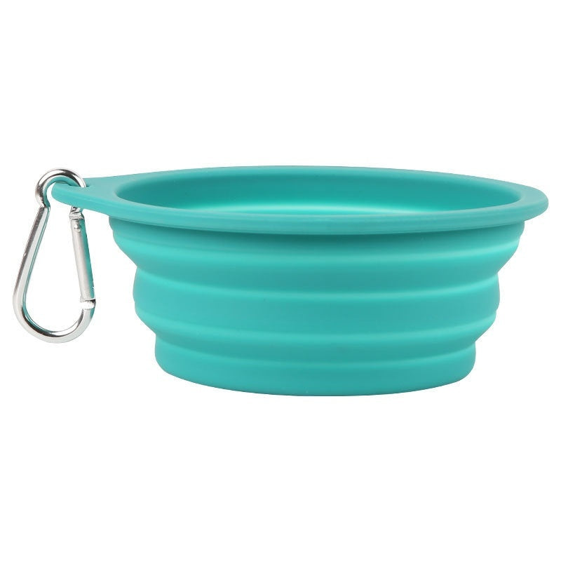 HKM-0564029 Portable Silicone Folding Dog Bowl for Drinking and Eating - Dual-purpose Pet Basin in Various Colors