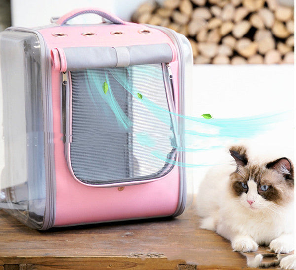 HKM-0564285 Space Capsule Portable Cat Carrier - Breathable Pet Bag, Lightweight & Medium Hardness, Multiple Colors