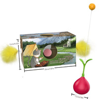 HKM-0565309 DIY Turnip-Shaped Cat Tumbler Toy with Cat Stick for Playful Kittens