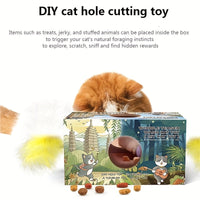HKM-0565309 DIY Turnip-Shaped Cat Tumbler Toy with Cat Stick for Playful Kittens