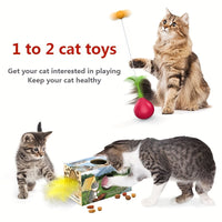 HKM-0565309 DIY Turnip-Shaped Cat Tumbler Toy with Cat Stick for Playful Kittens
