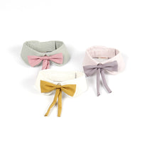 HKM-0565437 Charming Floral Bow Tie Collar for Pets in Green, Pink, and White