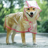 HKM-0566205 Transparent Blue Edge Dog Raincoat for Medium to Large Pets in Multiple Sizes