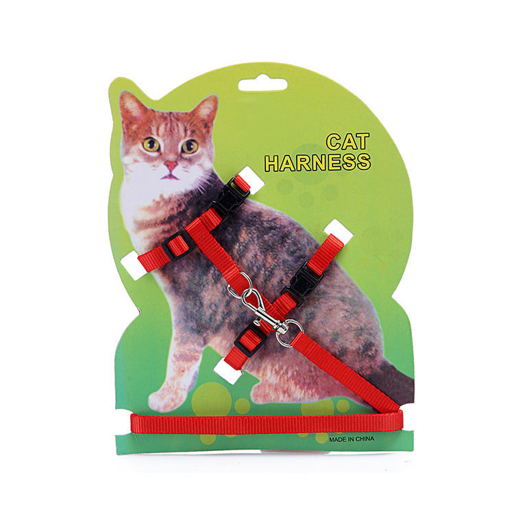 HKM-0567101 Adjustable Cat Chest Sling with 1.2m Nylon Leash for Secure Outdoor Exploration